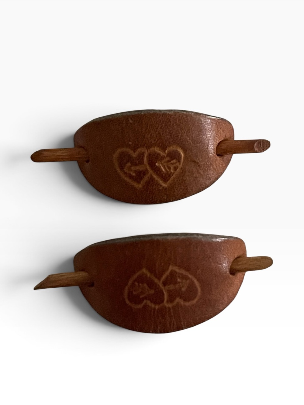 Handcrafted Brown Leather Wall Accent with Heart Motif